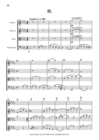 Op. 29 - String Quartet No. 2 in G Major, II. Lento
