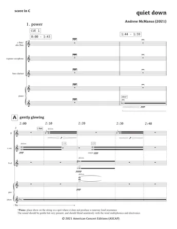 quiet down (2021) - for ensemble & playback