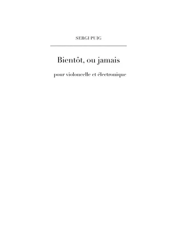 Bientôt, ou jamais