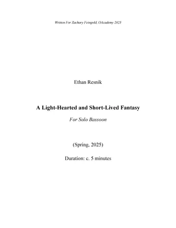 A Light-hearted and Short-lived Fantasy