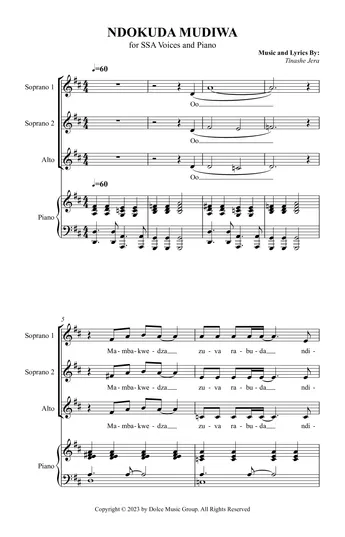 Ndokuda Mudiwa - SSA Voices and Piano
