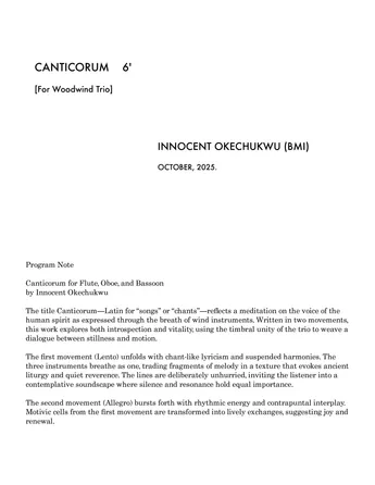 CANTICORUM | WOODWIND TRIO