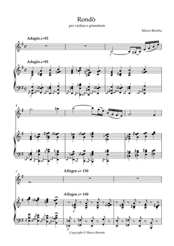 Rondò for violin and piano