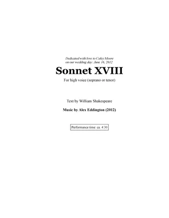 Sonnet XVIII ("Shall I compare thee to a summer's day")